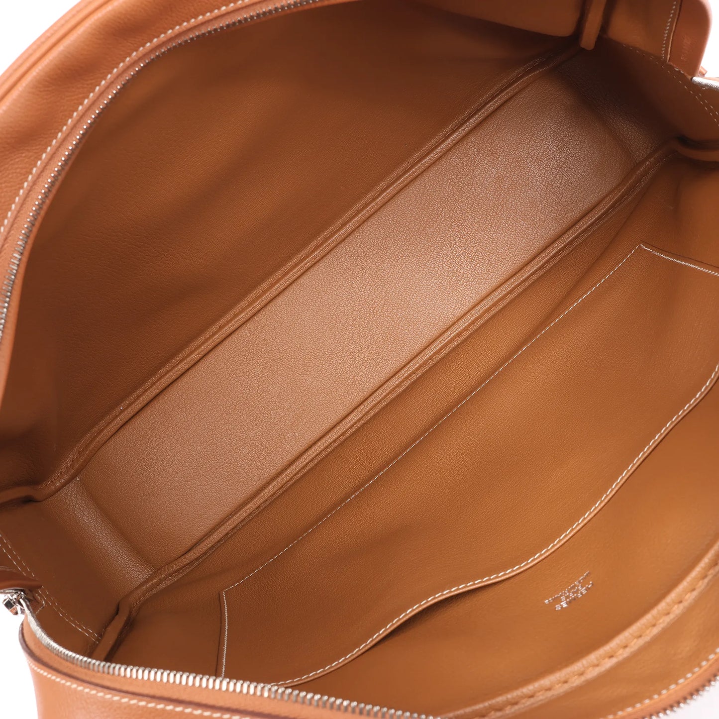 HERMES Plume 40 Evercolor Gold Silver Metal Fittings Handbag Z: 2021