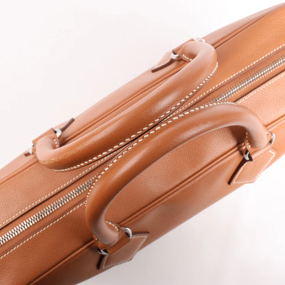 HERMES Plume 40 Evercolor Gold Silver Metal Fittings Handbag Z: 2021