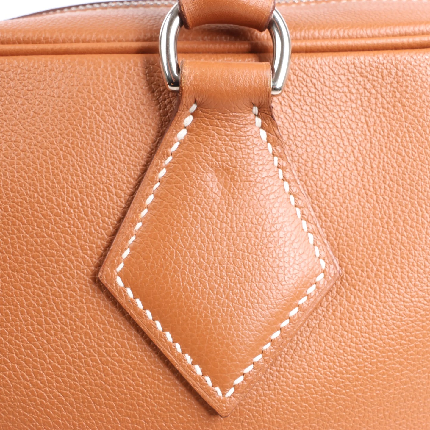 HERMES Plume 40 Evercolor Gold Silver Metal Fittings Handbag Z: 2021