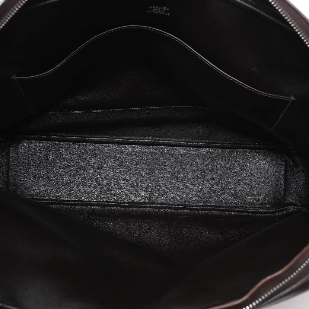 HERMES Plume Dog 38 Toile H & Leather in Beige×Brown □F: 2002