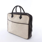 HERMES Plume Dog 38 Toile H & Leather in Beige×Brown □F: 2002