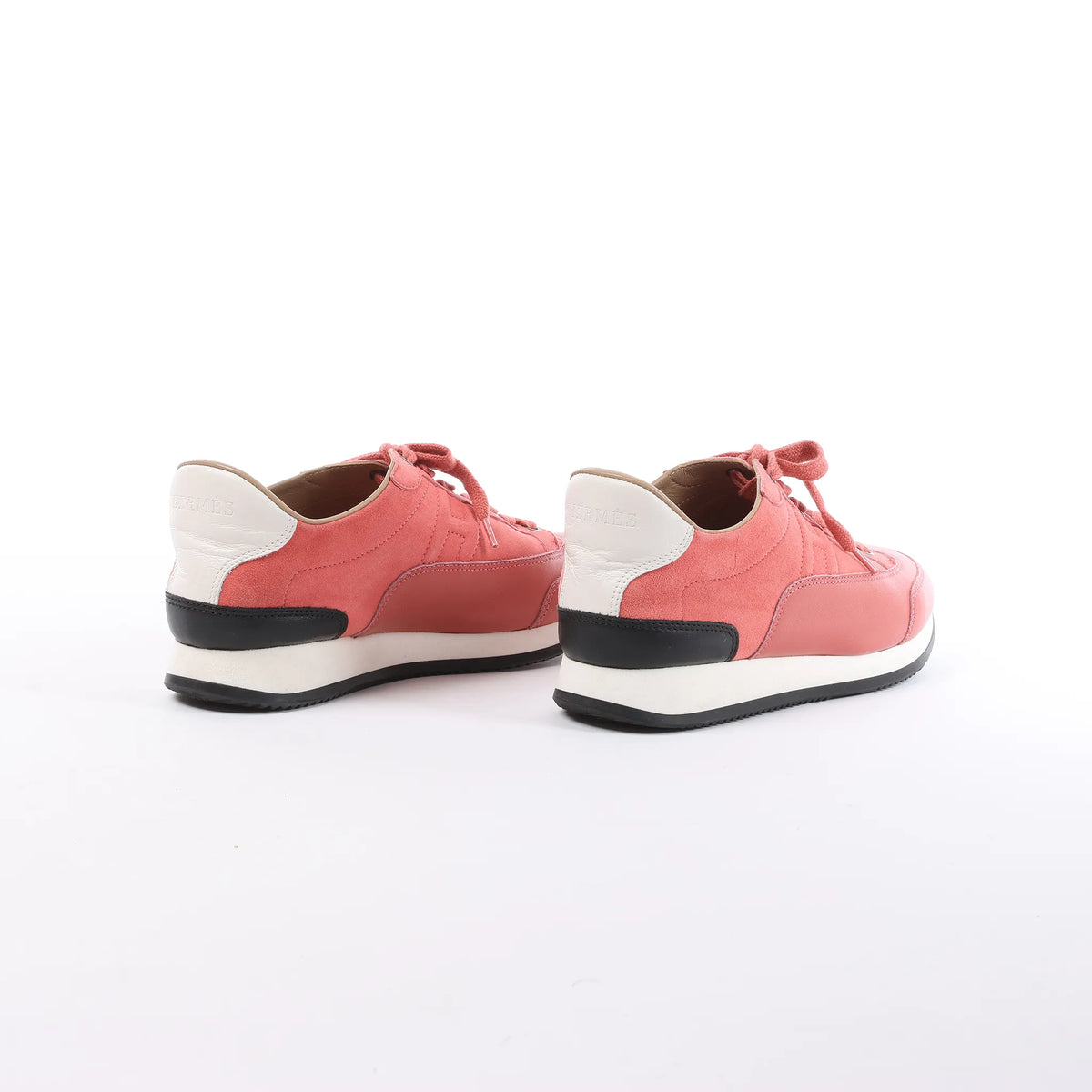 Hermès Quick Leather x Suede Sneakers in Pink, Size EU 37
