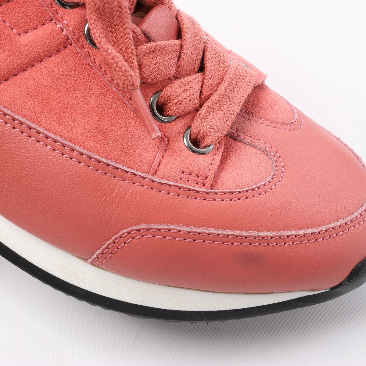 Hermès Quick Leather x Suede Sneakers in Pink, Size EU 37