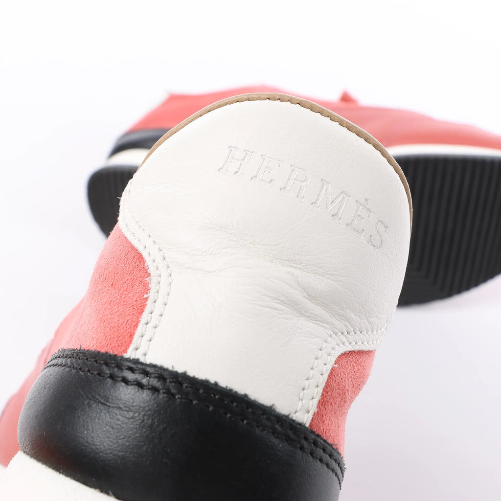 Hermès Quick Leather x Suede Sneakers in Pink, Size EU 37
