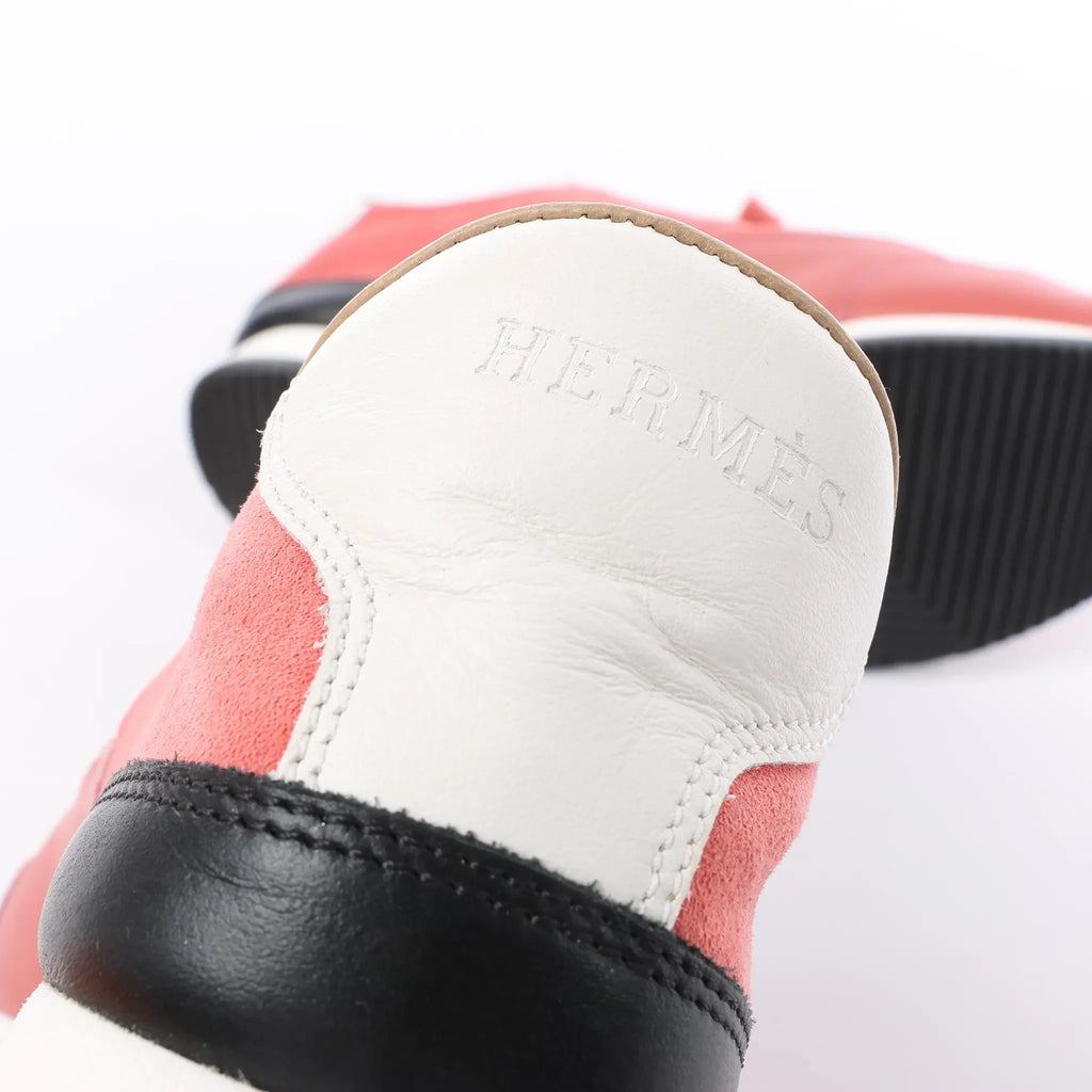 Hermès Quick Leather x Suede Sneakers in Pink, Size EU 37