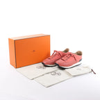 Hermès Quick Leather x Suede Sneakers in Pink, Size EU 37