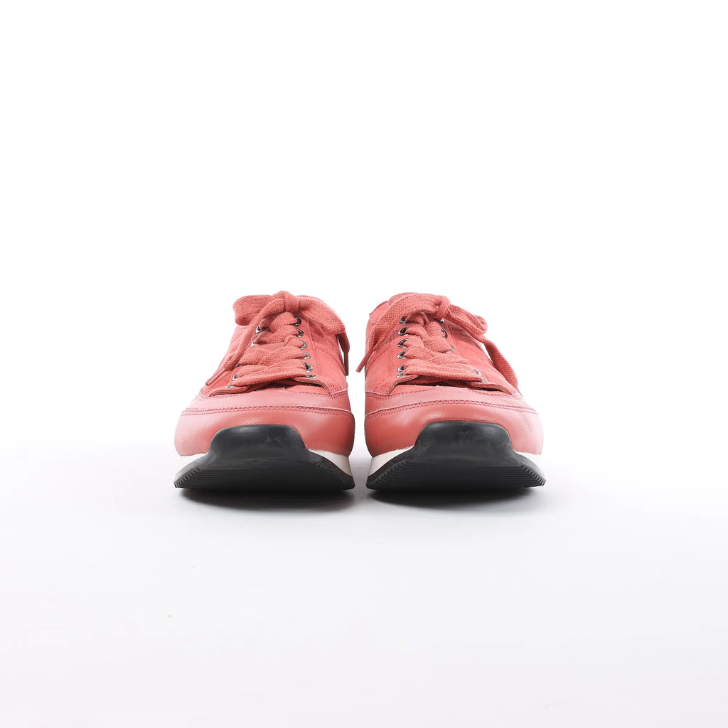 Hermès Quick Leather x Suede Sneakers in Pink, Size EU 37