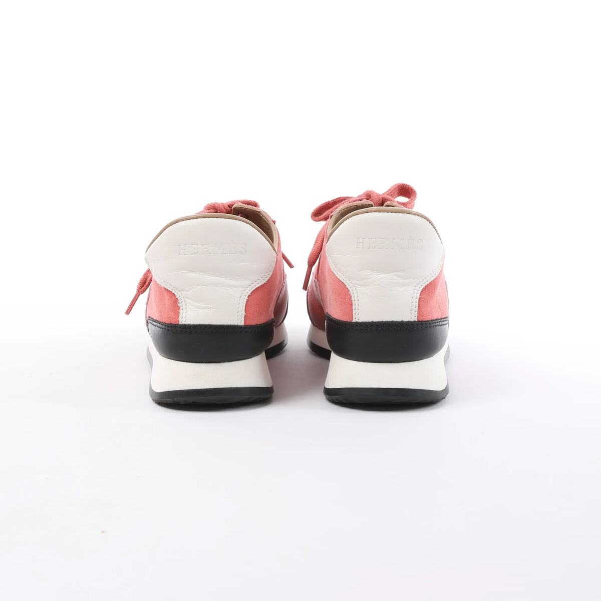 Hermès Quick Leather x Suede Sneakers in Pink, Size EU 37