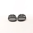 HERMES Rivage Rubber Sandals in Black, Size 36 EU