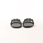 HERMES Rivage Rubber Sandals in Black, Size 36 EU