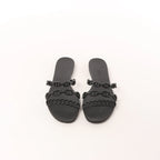 HERMES Rivage Rubber Sandals in Black, Size 36 EU