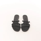 HERMES Rivage Rubber Sandals in Black, Size 36 EU