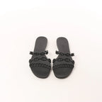 HERMES Rivage Rubber Sandals in Black, Size 36 EU