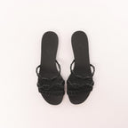 HERMES Rivage Rubber Sandals in Black, Size 36 EU