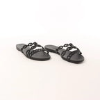 HERMES Rivage Rubber Sandals in Black, Size 36 EU