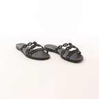 HERMES Rivage Rubber Sandals in Black, Size 36 EU