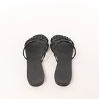 HERMES Rivage Rubber Sandals in Black, Size 36 EU