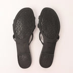 HERMES Rivage Rubber Sandals in Black, Size 36 EU