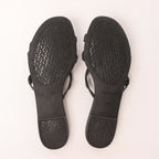 HERMES Rivage Rubber Sandals in Black, Size 36 EU