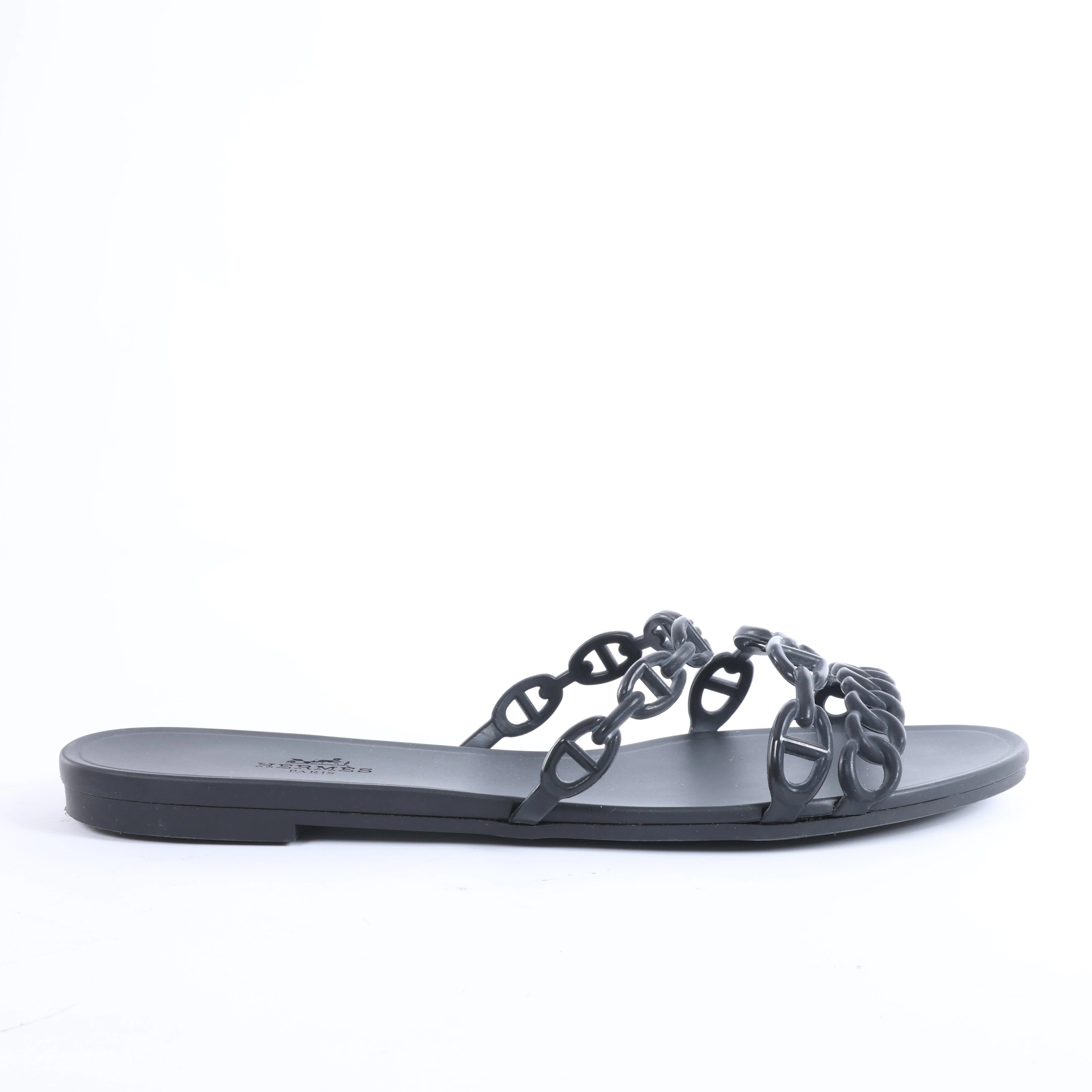 Sandalias de goma Rivage de HERMES en negro, talla 36 UE
