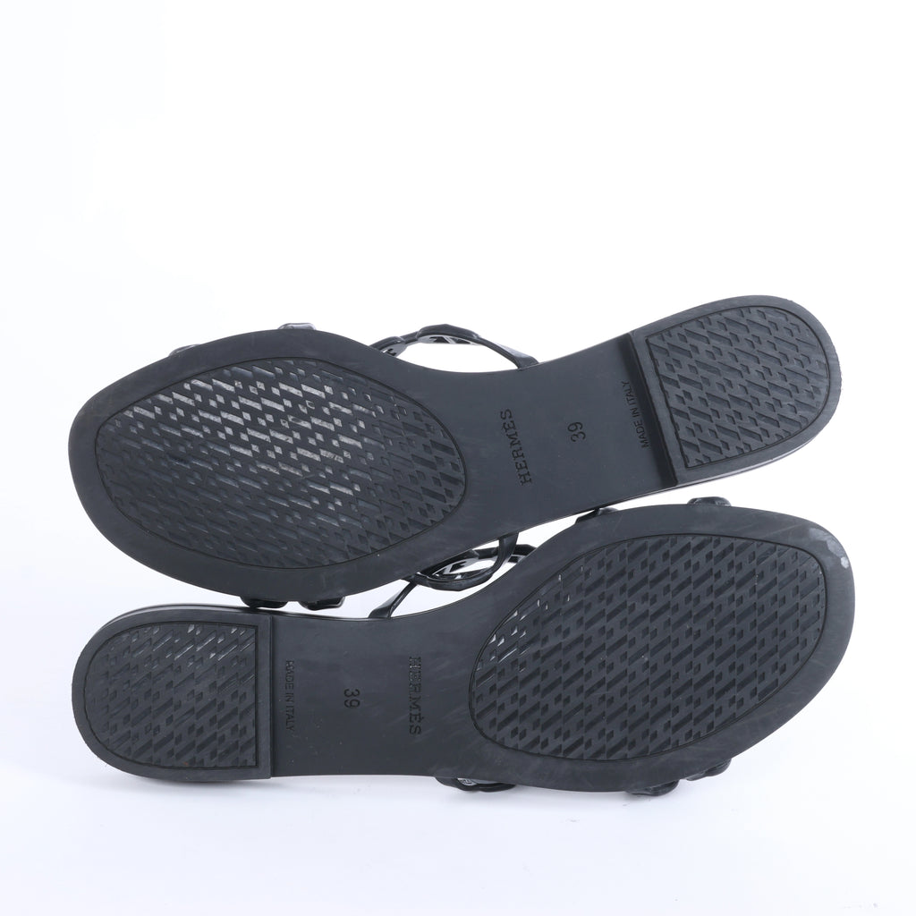 Sandalias de goma Rivage de HERMES en negro, talla 36 UE