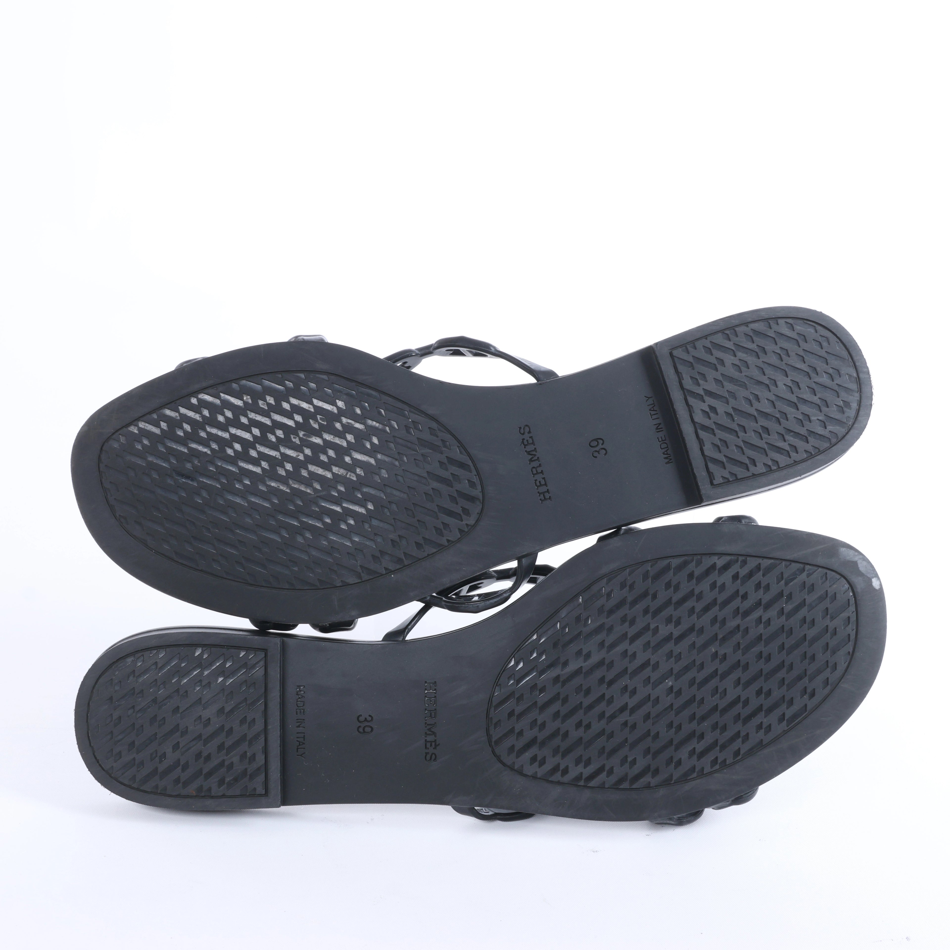 Sandalias de goma Rivage de HERMES en negro, talla 36 UE