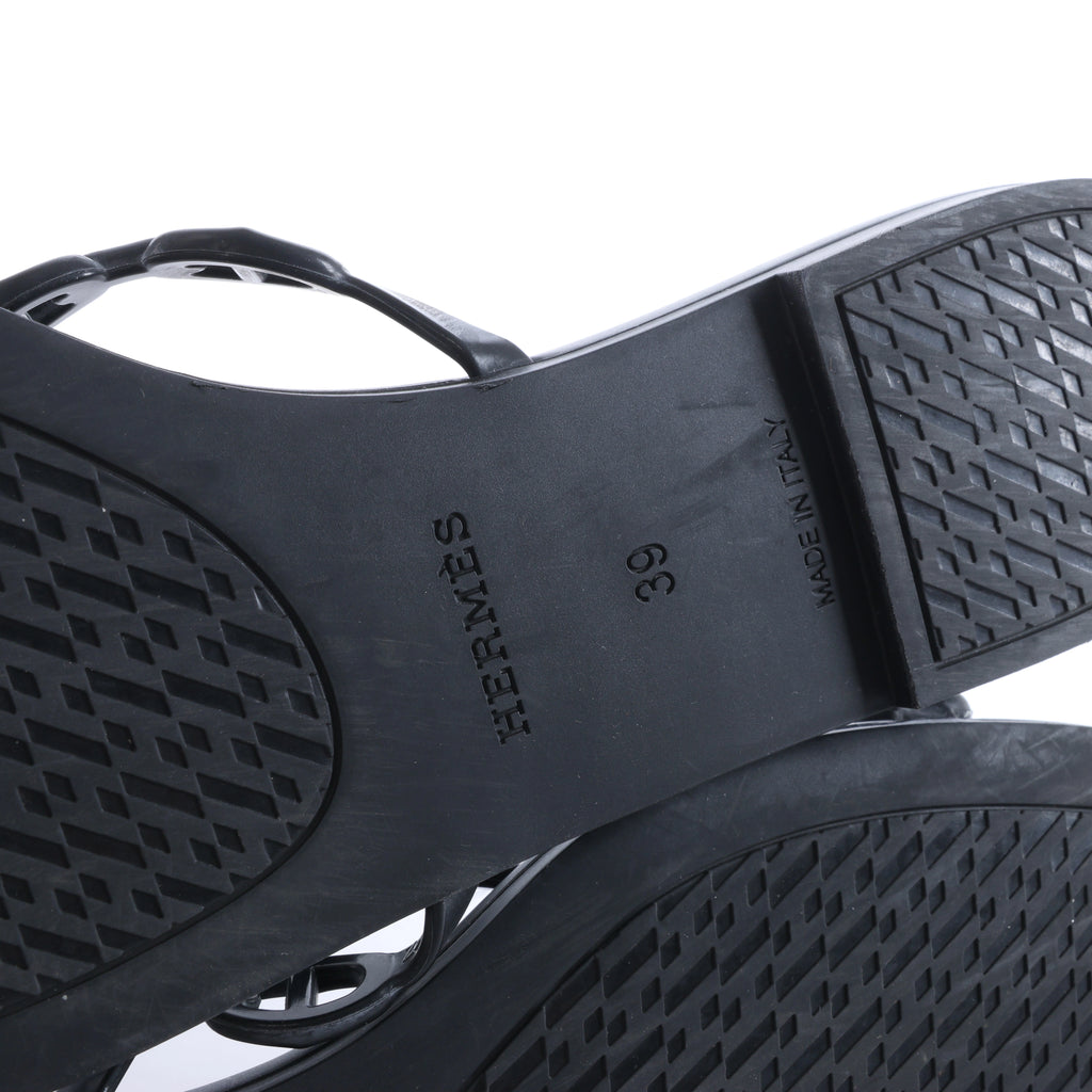 Sandalias de goma Rivage de HERMES en negro, talla 36 UE
