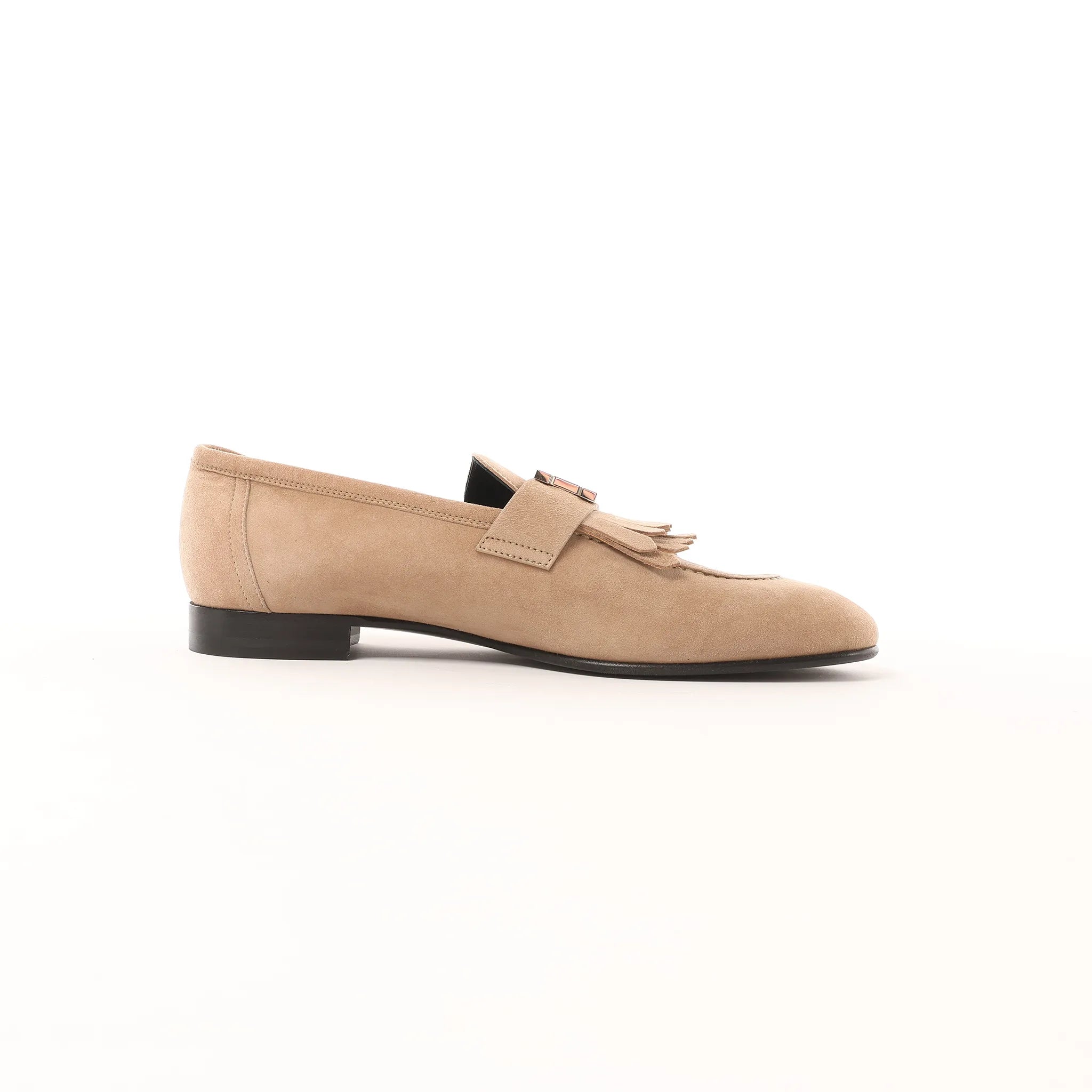 Hermès Royal Suede Loafer in Beige, Size 38.5 EU