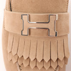 Hermès Royal Suede Loafer in Beige, Size 38.5 EU