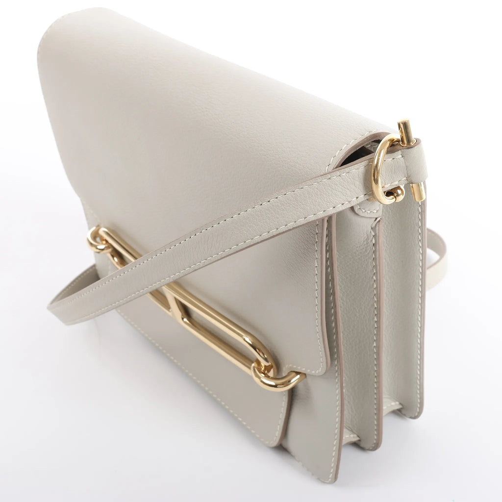 Hermes Sac Roulis 23 Evercolor Crossbody Bag in Pearl Gray C: 2018