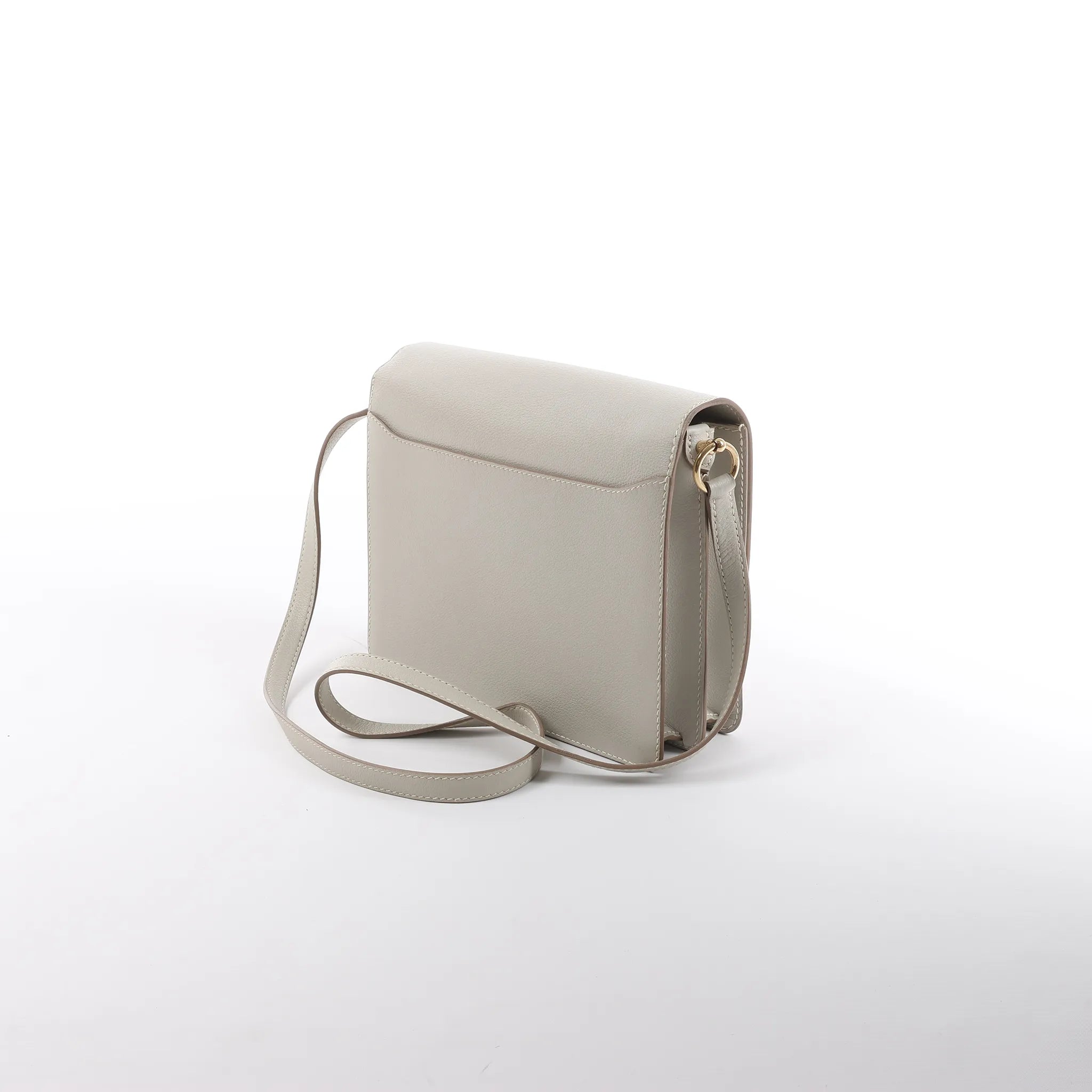 Hermes Sac Roulis 23 Evercolor Crossbody Bag in Pearl Gray C: 2018