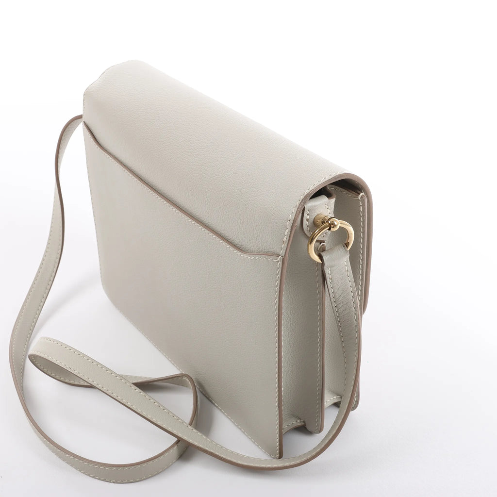 Hermes Sac Roulis 23 Evercolor Crossbody Bag in Pearl Gray C: 2018