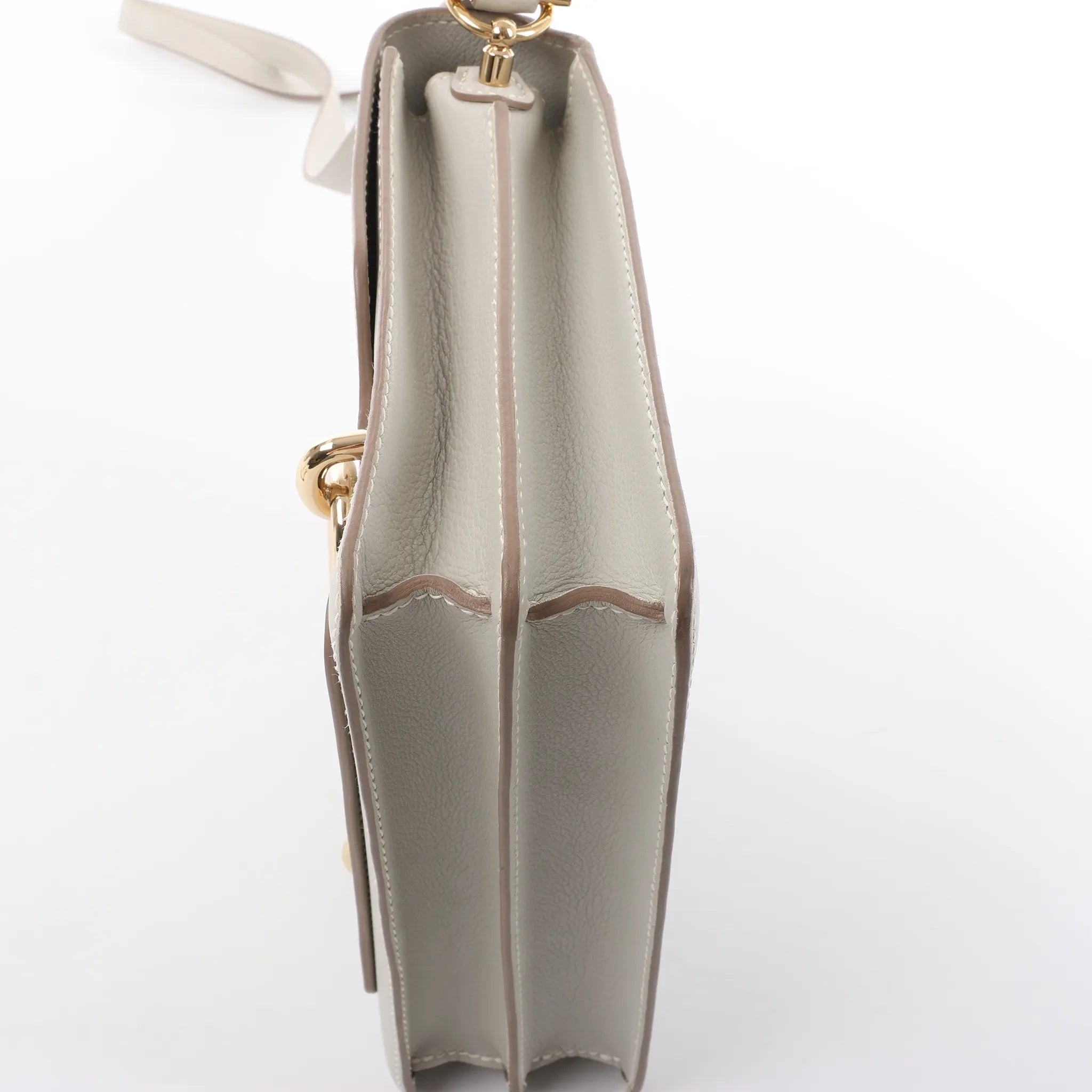 Hermes Sac Roulis 23 Evercolor Crossbody Bag in Pearl Gray C: 2018