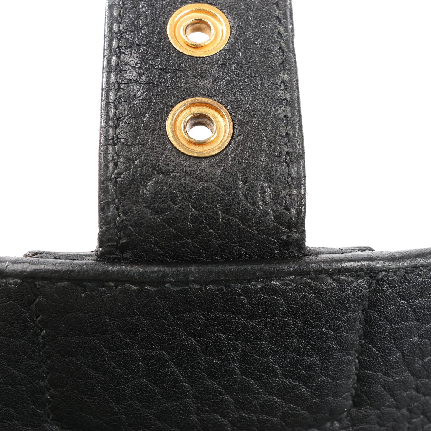 HERMÈS Sac à Depeche 38 Ardennes Lederhandtasche in Schwarz ○V:1992