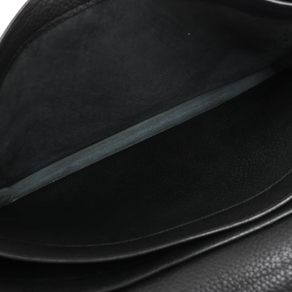 HERMÈS Sac à Depeche 38 Ardennes Leather Handbag in Black ○V:1992