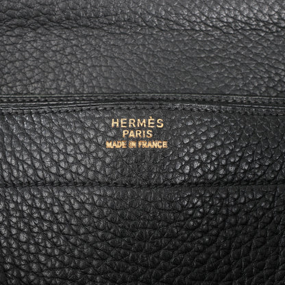 HERMÈS Sac à Depeche 38 Ardennes Lederhandtasche in Schwarz ○V:1992