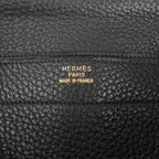 HERMÈS Sac à Depeche 38 Ardennes Leather Handbag in Black ○V:1992