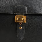HERMÈS Sac à Depeche 38 Ardennes Leather Handbag in Black ○V:1992