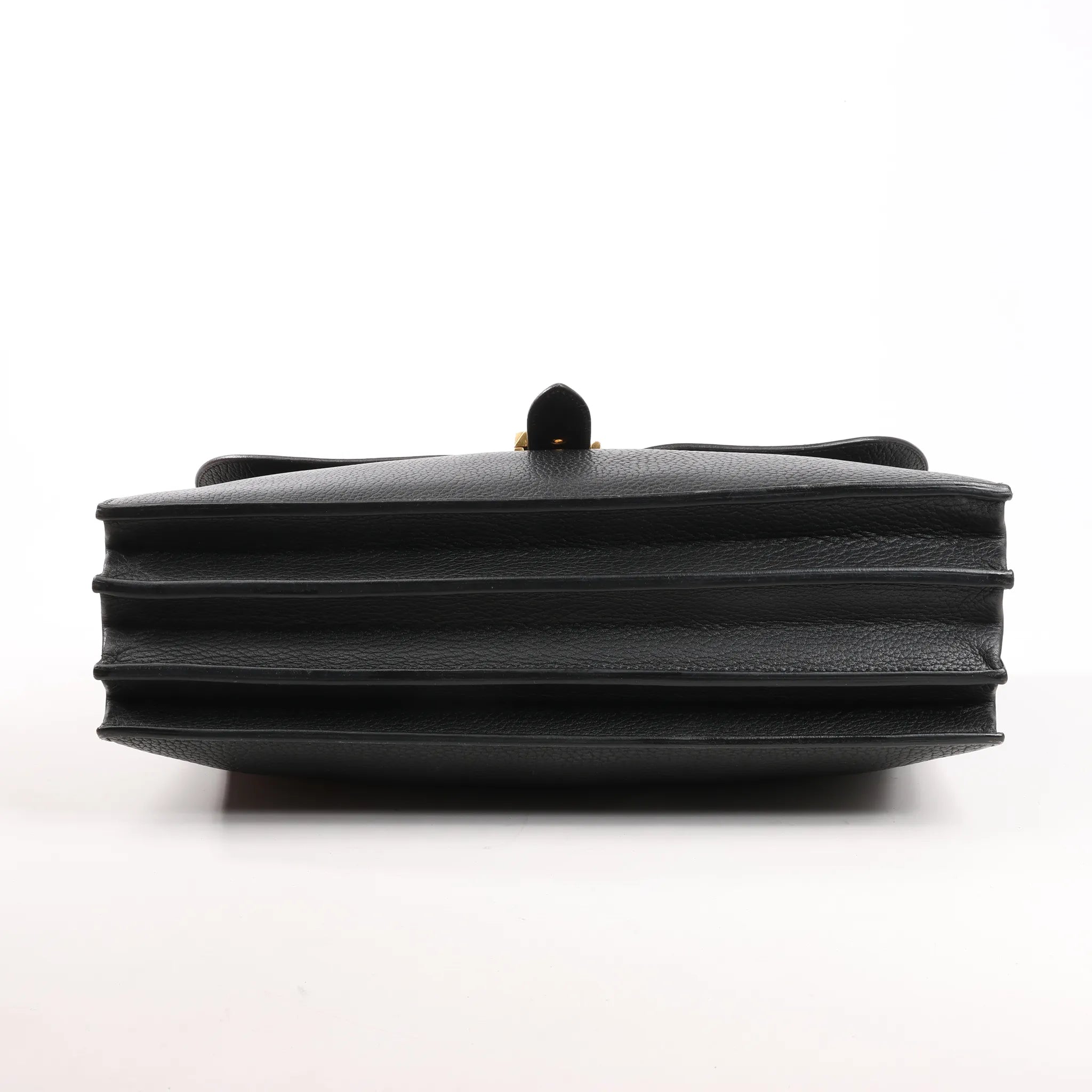 HERMÈS Sac à Depeche 38 Ardennes Leather Handbag in Black ○V:1992