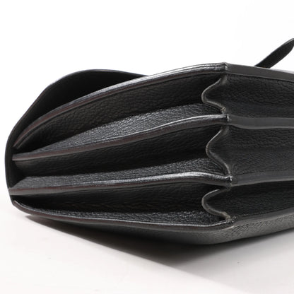 HERMÈS Sac à Depeche 38 Ardennes Lederhandtasche in Schwarz ○V:1992