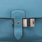 Hermès Sac à Dépêches 27 Taurillon Clemence Handbag in Blue Jean □L: 2008