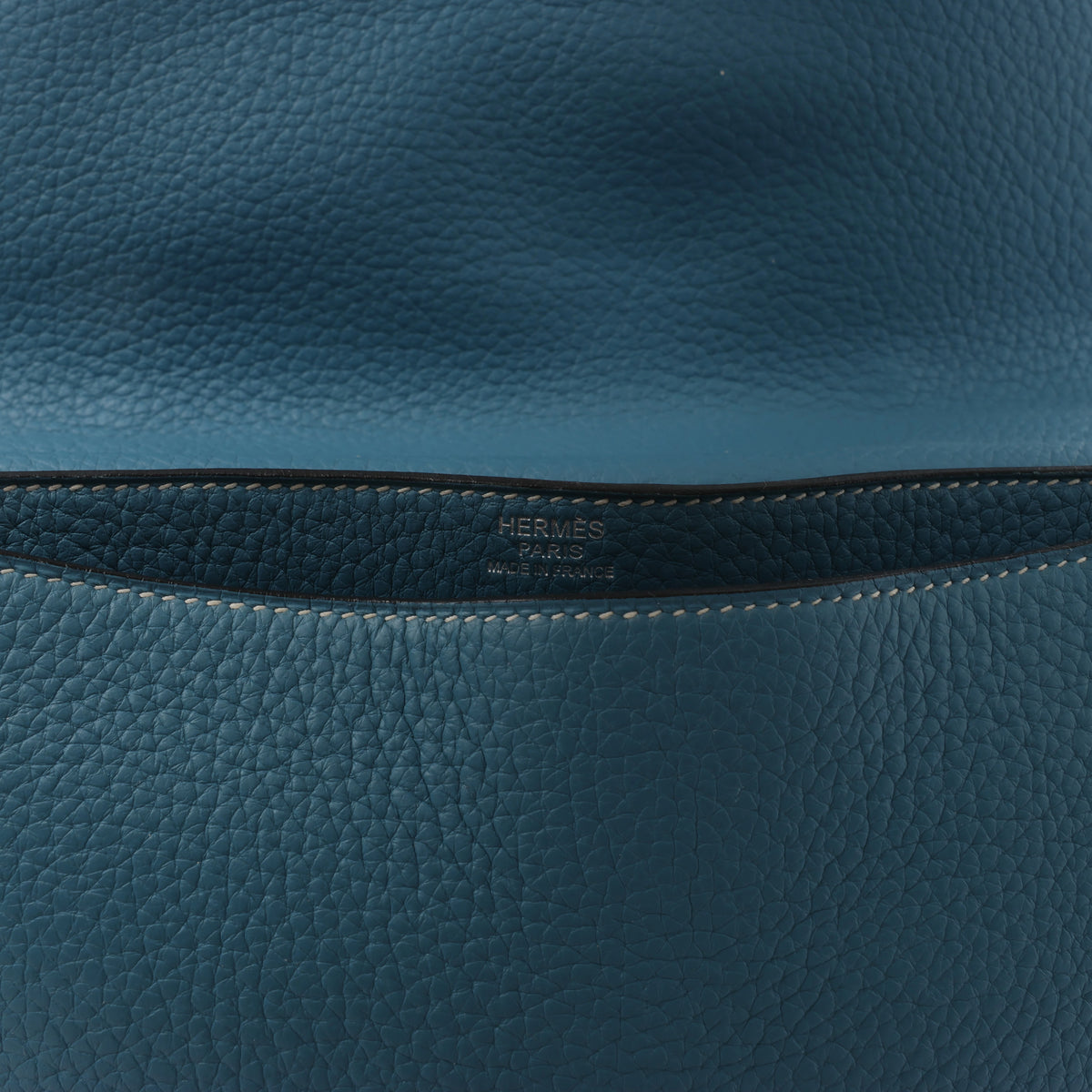 Hermès Sac à Dépêches 27 Taurillon Clemence Handbag in Blue Jean □L: 2008