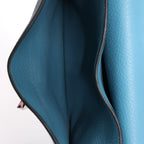 Hermès Sac à Dépêches 27 Taurillon Clemence Handbag in Blue Jean □L: 2008