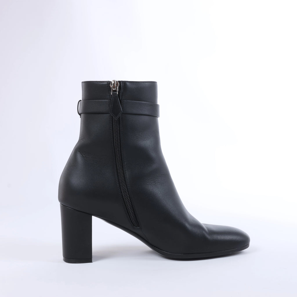 Botas largas de cuero Hermes New Jersey en negro, talla 38 UE