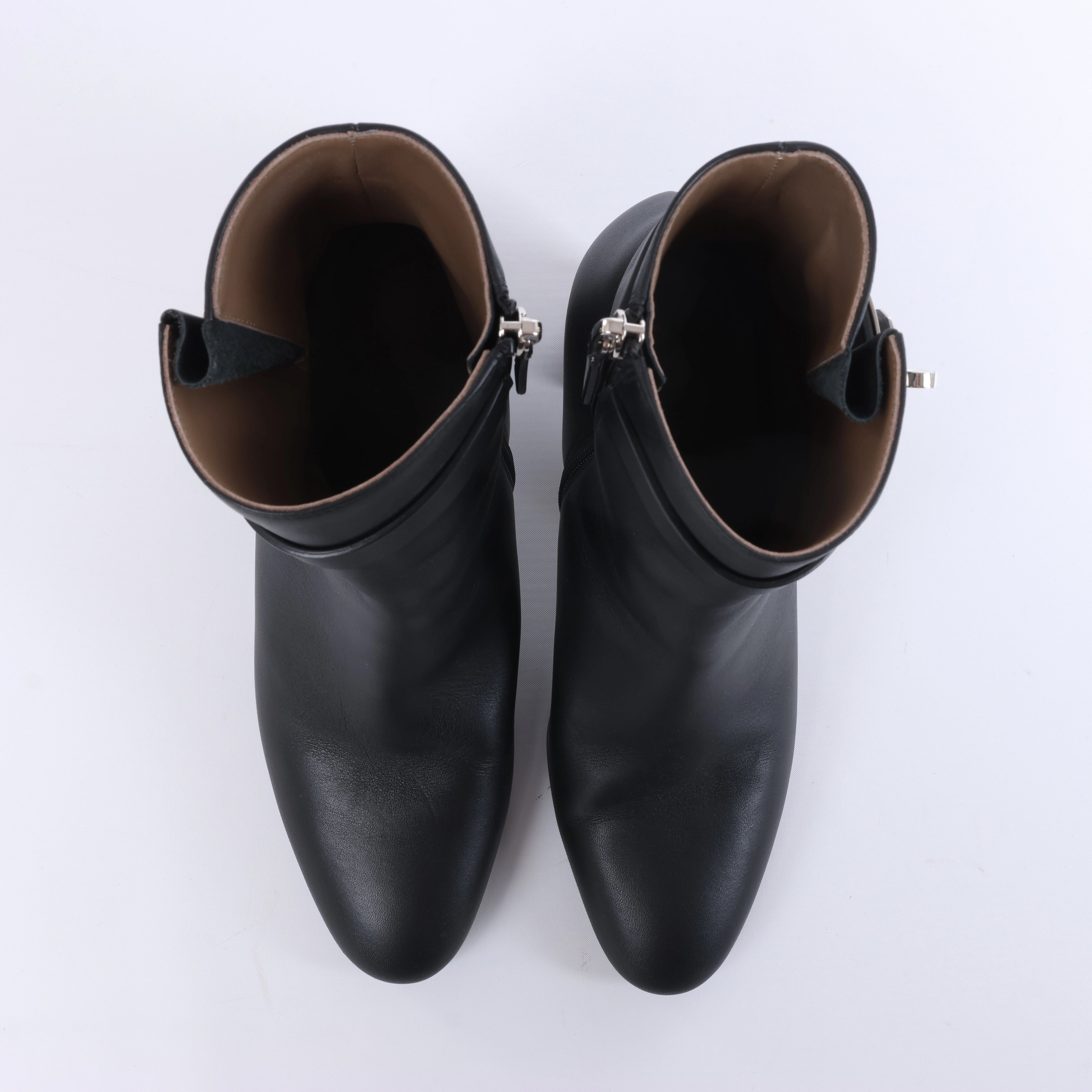 Botas largas de cuero Hermes New Jersey en negro, talla 38 UE