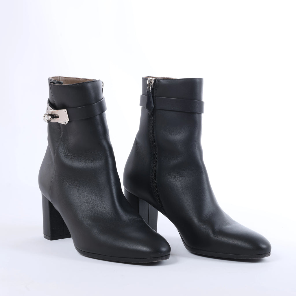 Botas largas de cuero Hermes New Jersey en negro, talla 38 UE