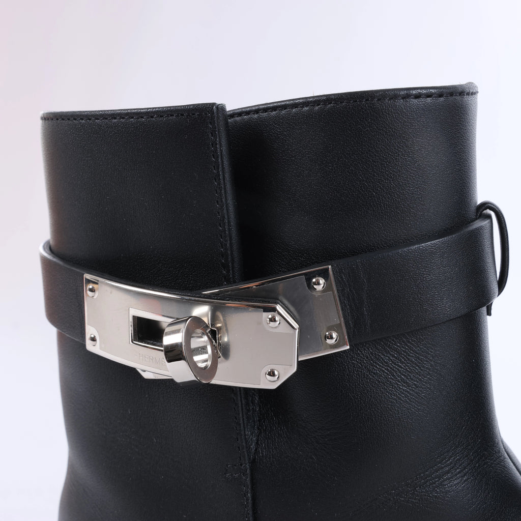 Botas largas de cuero Hermes New Jersey en negro, talla 38 UE