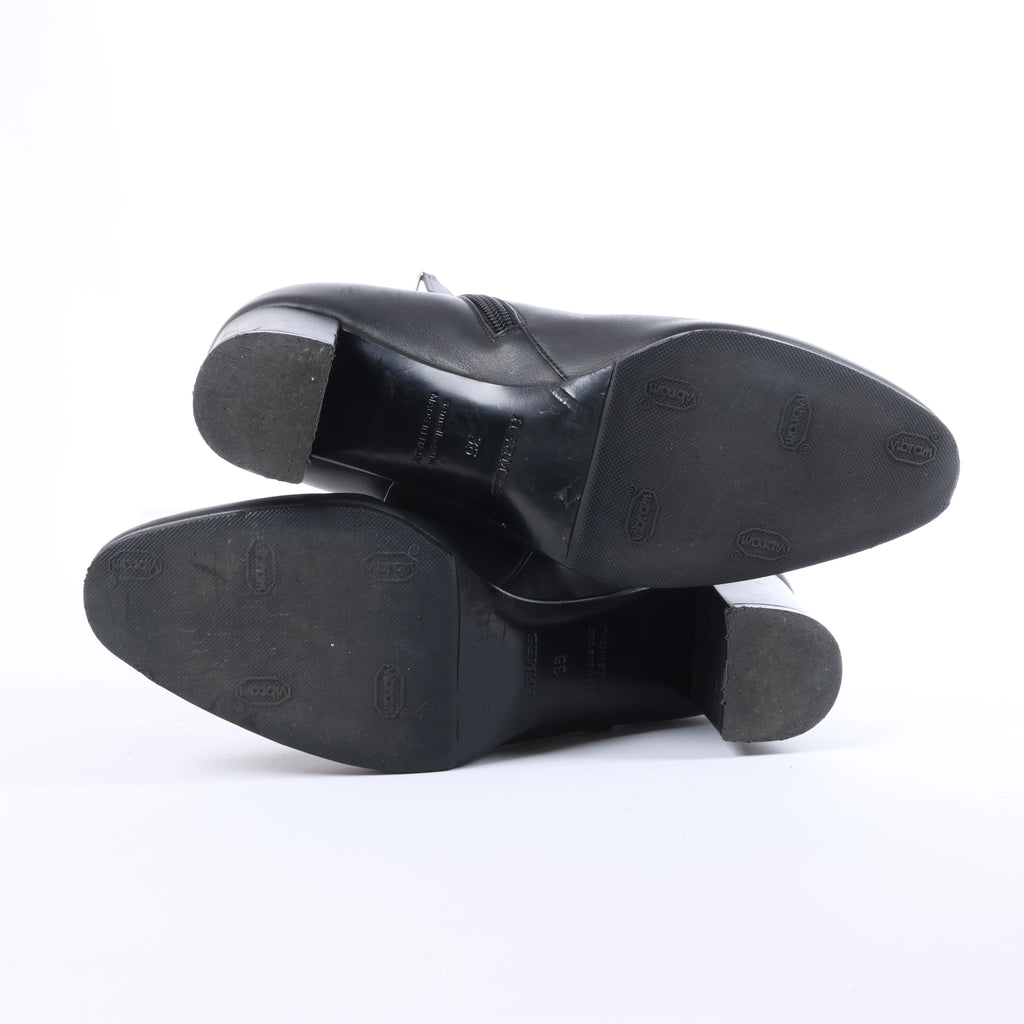Botas largas de cuero Hermes New Jersey en negro, talla 38 UE