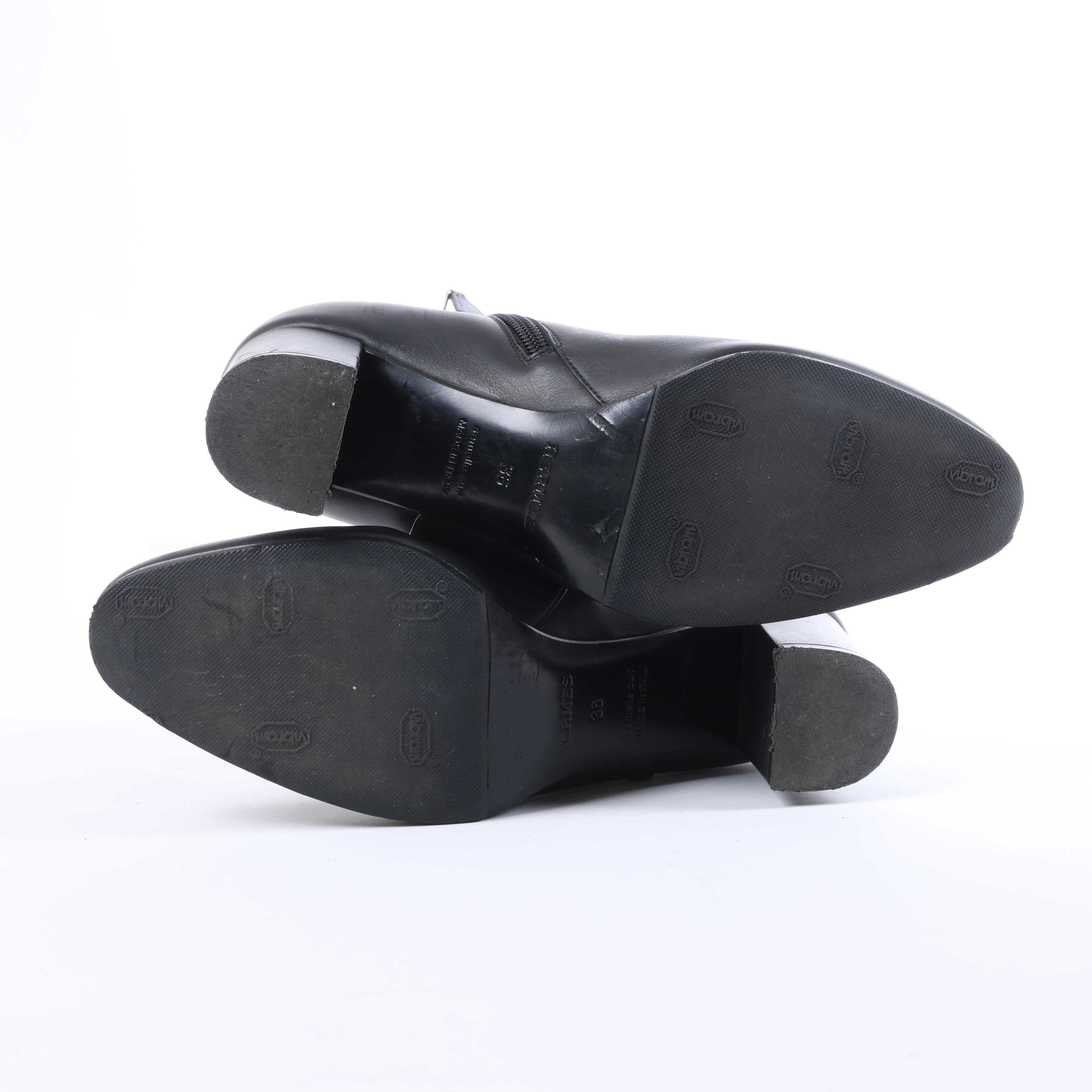 Botas largas de cuero Hermes New Jersey en negro, talla 38 UE
