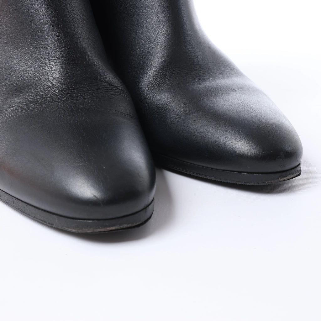 Botas largas de cuero Hermes New Jersey en negro, talla 38 UE